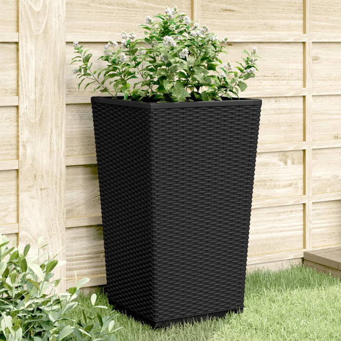 vidaXL Garden Planters 4 pcs Black 32.5x32.5x57 cm PP