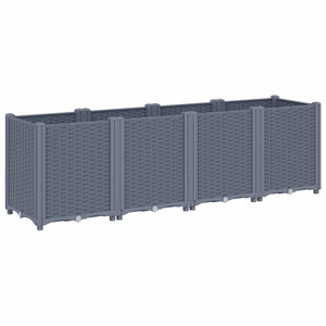 vidaXL Garden Planter Grey 160x40x53 cm PP