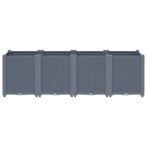 vidaXL Garden Planter Grey 160x40x53 cm PP