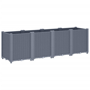 vidaXL Garden Planter Grey 160x40x53 cm PP