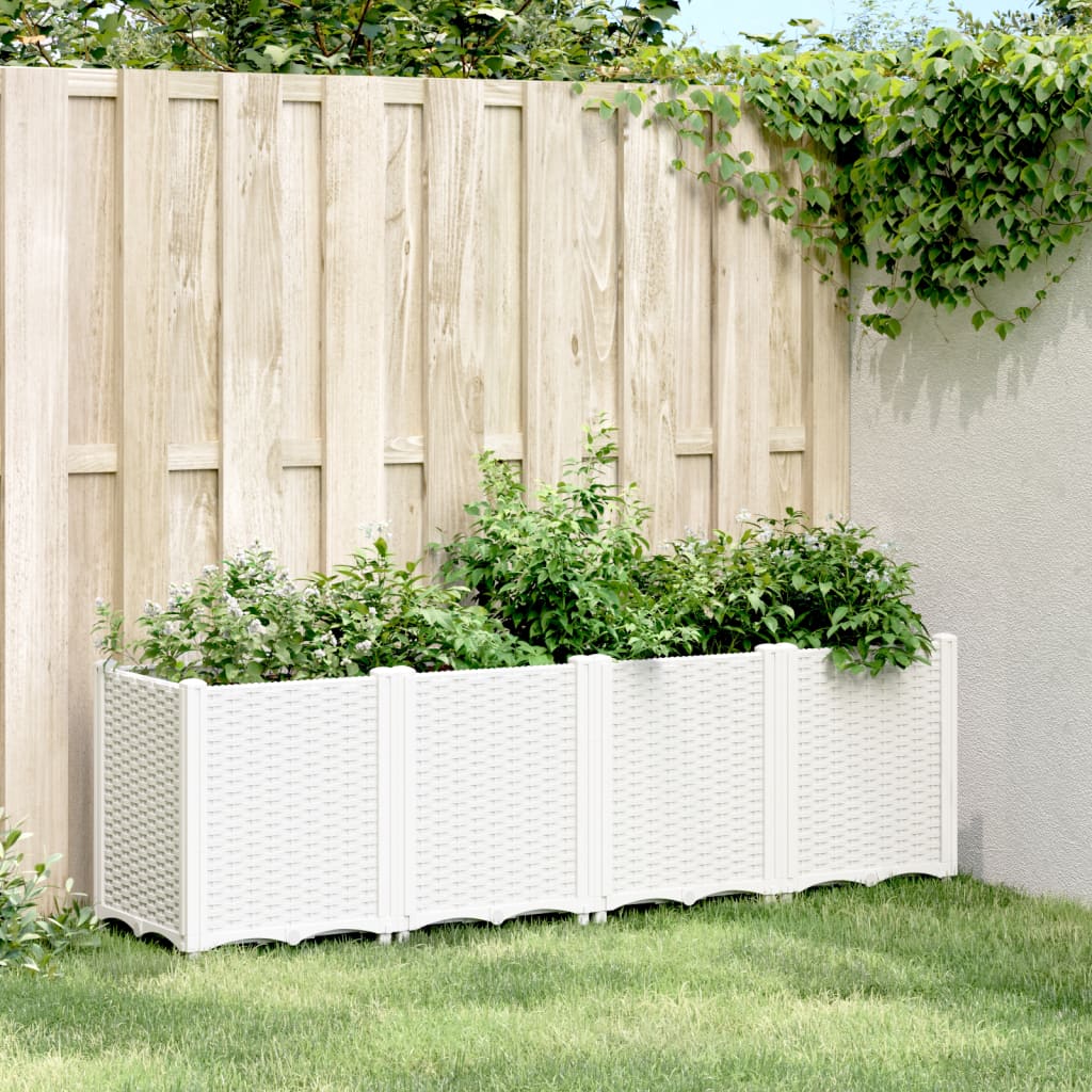 vidaXL Garden Planter White 160x40x53 cm PP