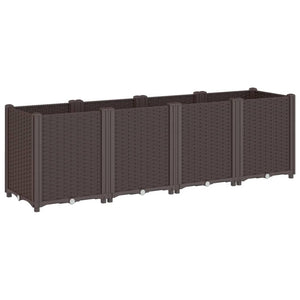 vidaXL Garden Planter Brown 160x40x53 cm PP