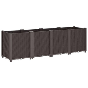 vidaXL Garden Planter Brown 160x40x53 cm PP