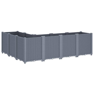 vidaXL Garden Planter Grey 160x120x53 cm PP