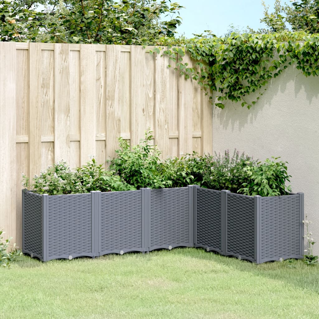 vidaXL Garden Planter Grey 160x120x53 cm PP