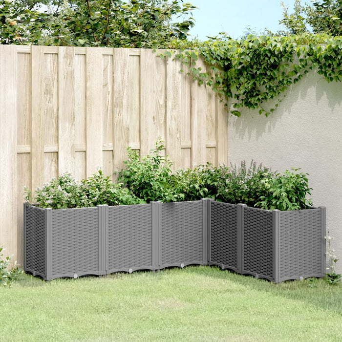 vidaXL Garden Planter Light Grey 160x120x53 cm PP