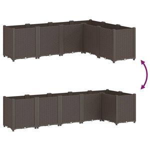 vidaXL Garden Planter Brown 160x120x53 cm PP