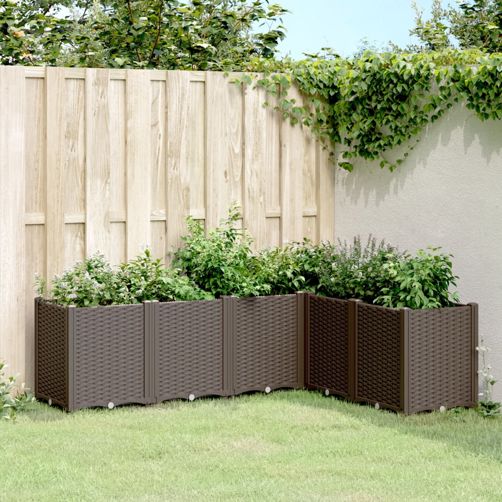 vidaXL Garden Planter Brown 160x120x53 cm PP