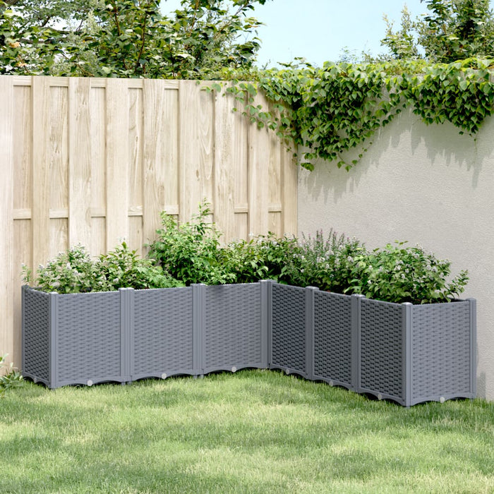 vidaXL Garden Planter Grey 160x160x53 cm PP