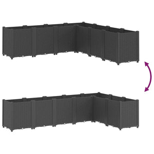 vidaXL Garden Planter Black 160x160x53 cm PP