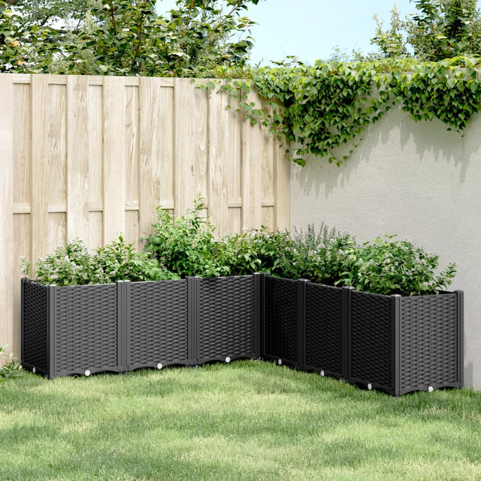 vidaXL Garden Planter Black 160x160x53 cm PP