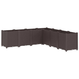 vidaXL Garden Planter Brown 160x160x53 cm PP