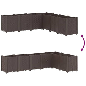 vidaXL Garden Planter Brown 160x160x53 cm PP