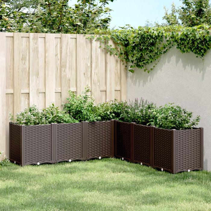 vidaXL Garden Planter Brown 160x160x53 cm PP