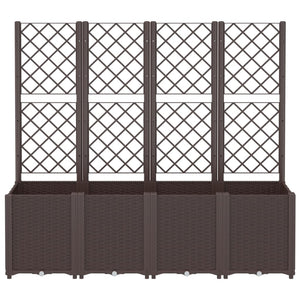 vidaXL Garden Planter with Trellis Brown 160x40x140 cm PP