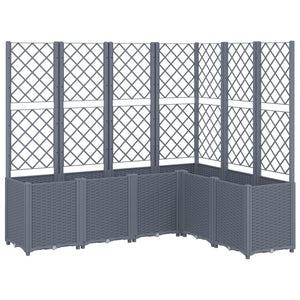 vidaXL Garden Planter with Trellis Grey 160x120x140 cm PP