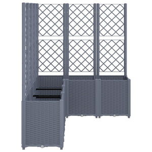 vidaXL Garden Planter with Trellis Grey 160x120x140 cm PP