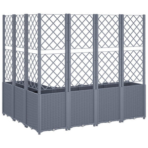 vidaXL Garden Planter with Trellis Grey 160x120x140 cm PP