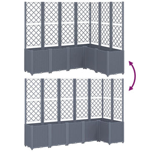 vidaXL Garden Planter with Trellis Grey 160x120x140 cm PP