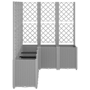 vidaXL Garden Planter with Trellis Light Grey 160x120x140 cm PP