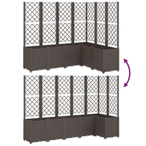 vidaXL Garden Planter with Trellis Brown 160x120x140 cm PP