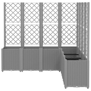 vidaXL Garden Planter with Trellis Light Grey 160x160x140 cm PP