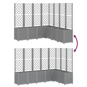 vidaXL Garden Planter with Trellis Light Grey 160x160x140 cm PP