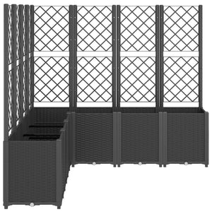 vidaXL Garden Planter with Trellis Black 160x160x140 cm PP