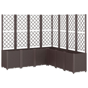 vidaXL Garden Planter with Trellis Brown 160x160x140 cm PP