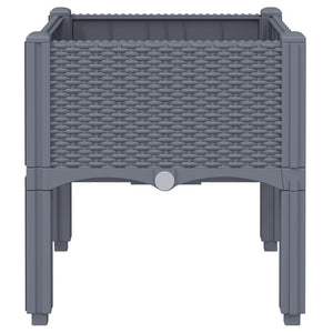 vidaXL Garden Planter with Legs Grey 40x40x42 cm PP