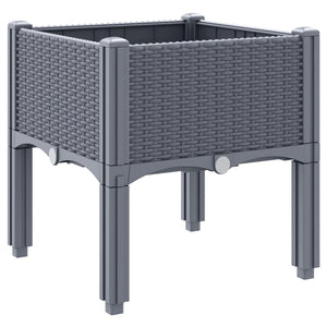 vidaXL Garden Planter with Legs Grey 40x40x42 cm PP