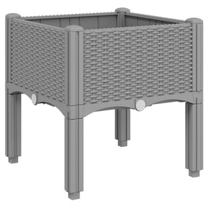 vidaXL Garden Planter with Legs Light Grey 40x40x42 cm PP