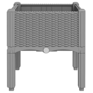 vidaXL Garden Planter with Legs Light Grey 40x40x42 cm PP