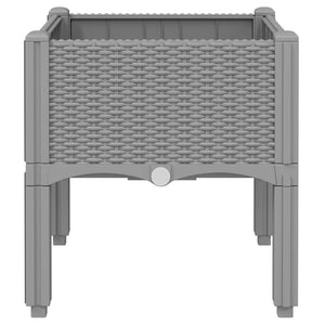 vidaXL Garden Planter with Legs Light Grey 40x40x42 cm PP