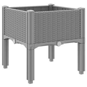 vidaXL Garden Planter with Legs Light Grey 40x40x42 cm PP