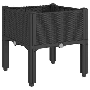 vidaXL Garden Planter with Legs Black 40x40x42 cm PP