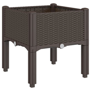 vidaXL Garden Planter with Legs Brown 40x40x42 cm PP