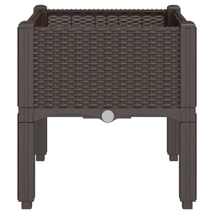 vidaXL Garden Planter with Legs Brown 40x40x42 cm PP