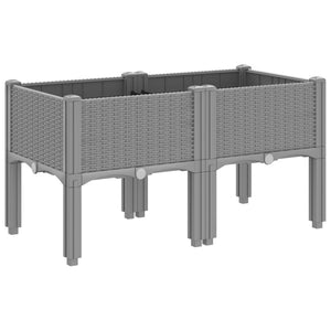 vidaXL Garden Planter with Legs Light Grey 80x40x42 cm PP