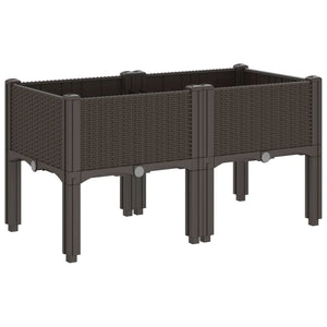 vidaXL Garden Planter with Legs Brown 80x40x42 cm PP