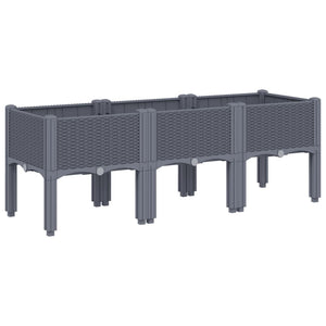 vidaXL Garden Planter with Legs Grey 120x40x42 cm PP