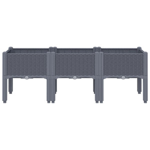 vidaXL Garden Planter with Legs Grey 120x40x42 cm PP