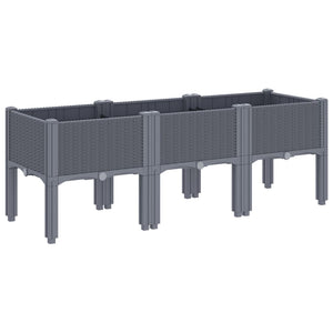 vidaXL Garden Planter with Legs Grey 120x40x42 cm PP