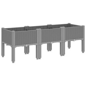 vidaXL Garden Planter with Legs Light Grey 120x40x42 cm PP