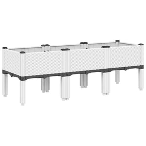 vidaXL Garden Planter with Legs White 120x40x42 cm PP