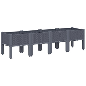 vidaXL Garden Planter with Legs Grey 160x40x42 cm PP