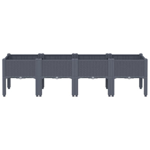 vidaXL Garden Planter with Legs Grey 160x40x42 cm PP