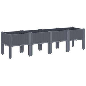 vidaXL Garden Planter with Legs Grey 160x40x42 cm PP