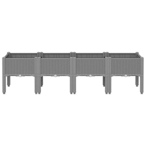 vidaXL Garden Planter with Legs Light Grey 160x40x42 cm PP