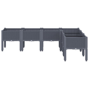 vidaXL Garden Planter with Legs Grey 160x120x42 cm PP